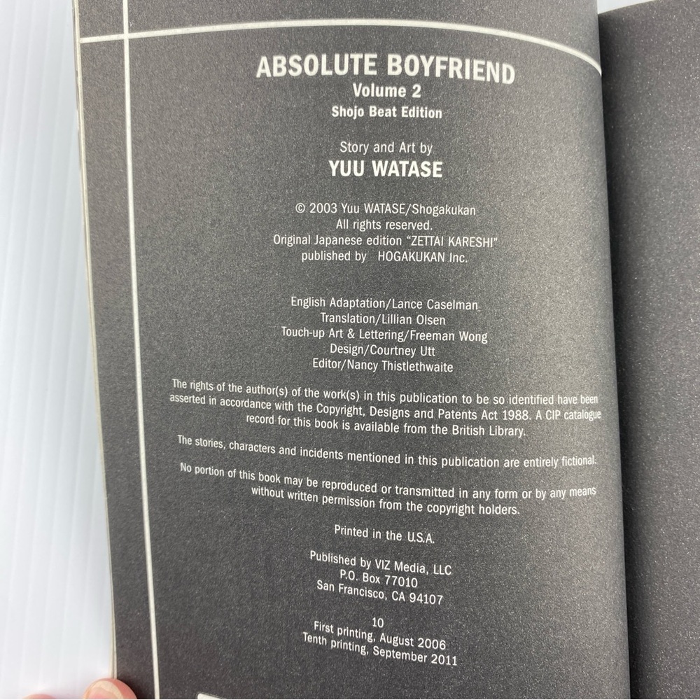 Absolute Boyfriend Volume 2 Manga Novel by Yuu Watase 2003 Paperback Book - Picture 8 of 8